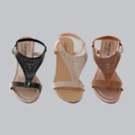 Genelle black, beige and tan Slingback Wedge (K/802) for women