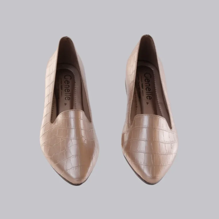 Genelle Covered Flats K747 dusty gold covered flats with a subtle metallic finish