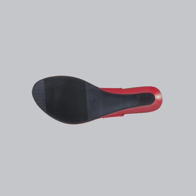 Sole of Genelle Red Mini Wedge (K/323) showing the textured base and supportive construction
