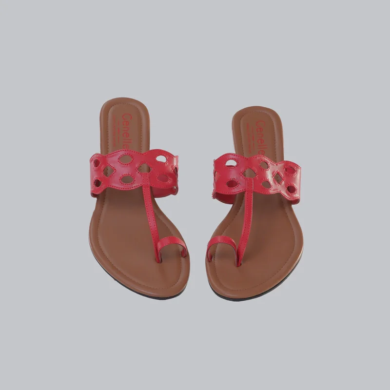 Genelle Red Mini Wedge (K/323) with an elegant compact wedge design