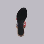 Genelle red Strappy Wedge K/662 sole showing the footwear base and tread design
