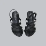 Genelle black Slingback Wedge K/473 with an elegant open-back design