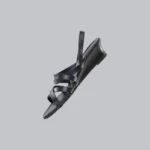 Genelle black Slingback Wedge K/473 side profile showing the elevated wedge shape