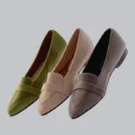 Genelle Covered Flats K805 in grey, beige, and green color collection
