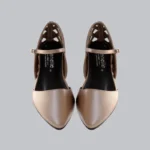 Genelle Covered Flats K699 tan women’s cover shoes with handcrafted detailing
