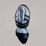 Genelle black Sandal Wedge S/757 with an elegant open design