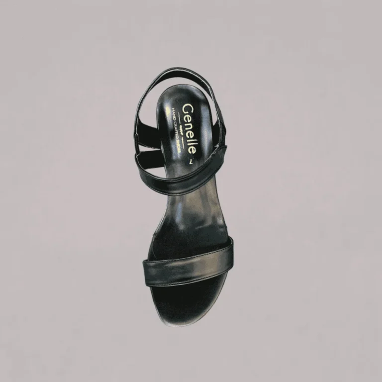 Genelle black Slingback Heel (S/550) presented in a detailed product view. The black heels highlight the slingback design and overall shape.
