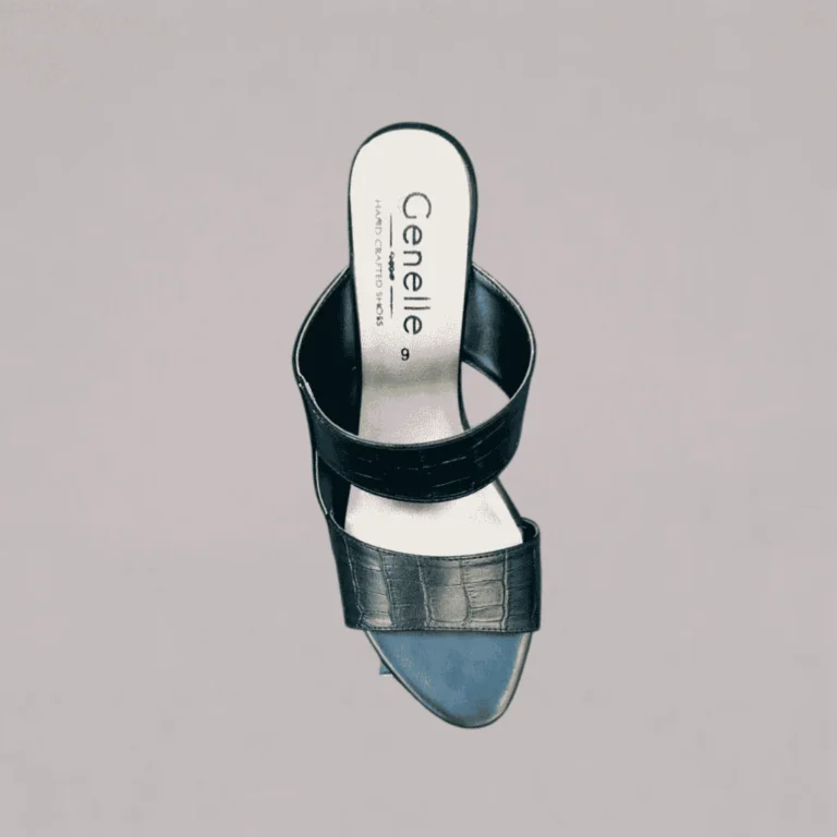 Genelle Black Slip-on Wedge (S/801) with a sleek wedge profile and comfortable slip-on design