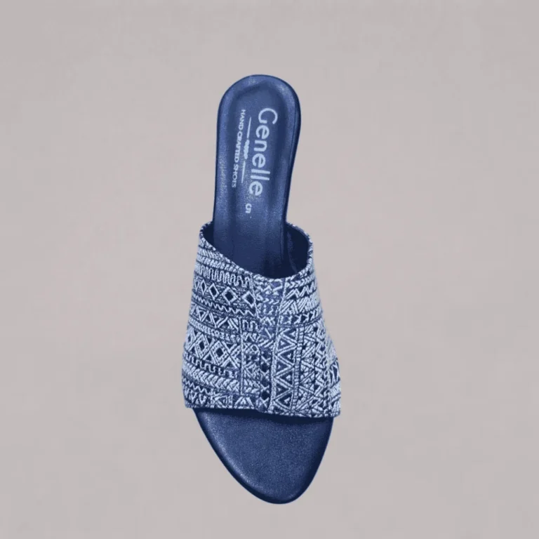 Genelle Blue Sandal Wedge (S/975) with a stylish wedge heel and premium handcrafted finish
