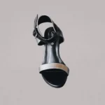 Genelle Pewter Ankle Strap Heel (S/829) shown in a detailed product view. The image highlights the pewter colour and ankle strap heel design.