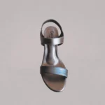 Genelle pewter Slingback Heel (S/550) shown in a detailed product view. The pewter heels highlight the slingback design and finish.
