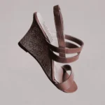 Genelle tan Sandal Wedge S/757 side profile showing the elevated wedge shape