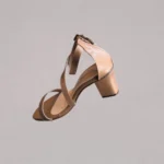 Side profile of Genelle Ankle Strap Box Heel (S/965) showing the ankle strap, heel shape and footwear silhouette