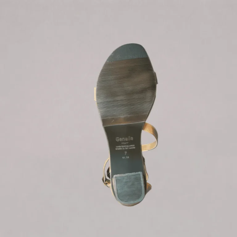 Sole of Genelle Ankle Strap Box Heel (S/965) showing the full base and heel structure