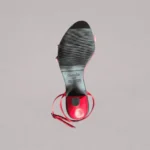 Genelle red ankle strap heel S/970 sole view showing outsole and heel base