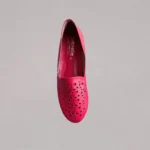 Genelle Covered Flats K843 red covered flats with an elegant handcrafted finish
