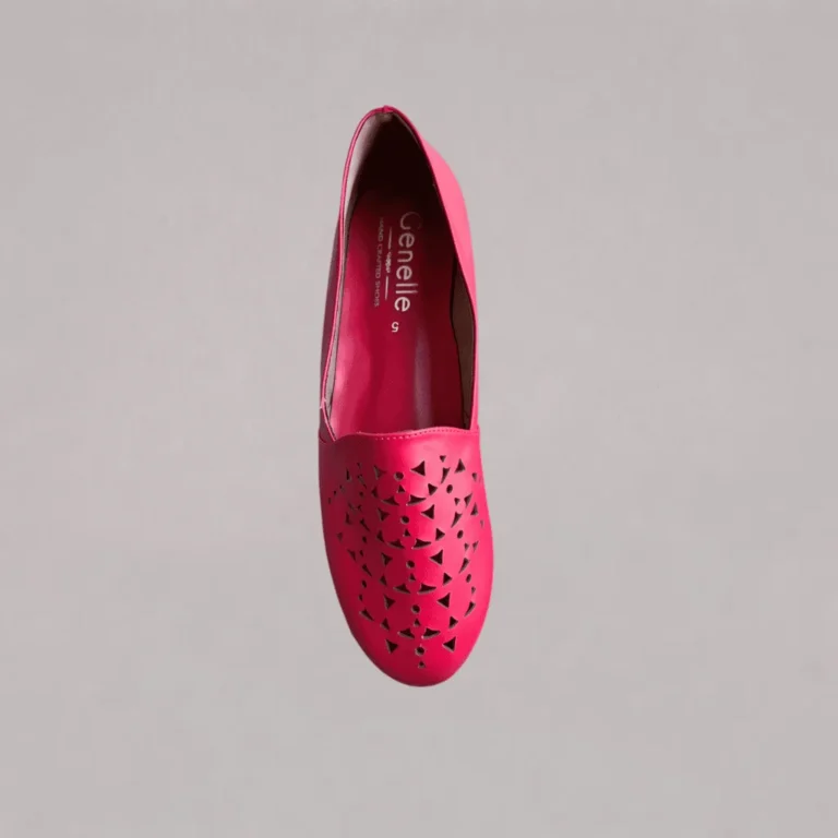 Genelle Covered Flats K843 red covered flats with an elegant handcrafted finish