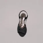 Genelle K/848 Black Ankle Strap Angle Box Heel with a refined ankle strap