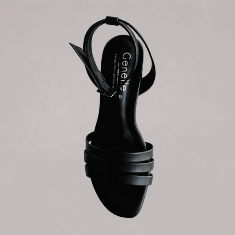 Genelle S/729 Black Ankle Strap Heel with a refined and versatile design