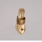 Women's Gold Slip-on Wedges (K/203) with an elegant wedge heel and premium handcrafted finish