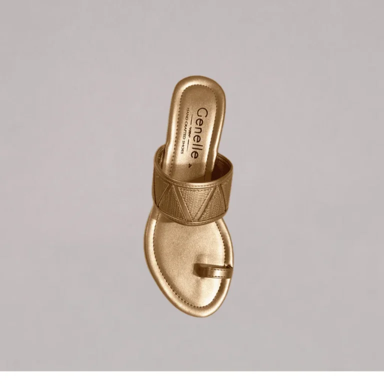 Women's Gold Slip-on Wedges (K/203) with an elegant wedge heel and premium handcrafted finish