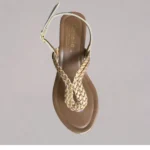 Genelle gold Slingback Wedge K346 with a luxurious finish and elegant wedge silhouette