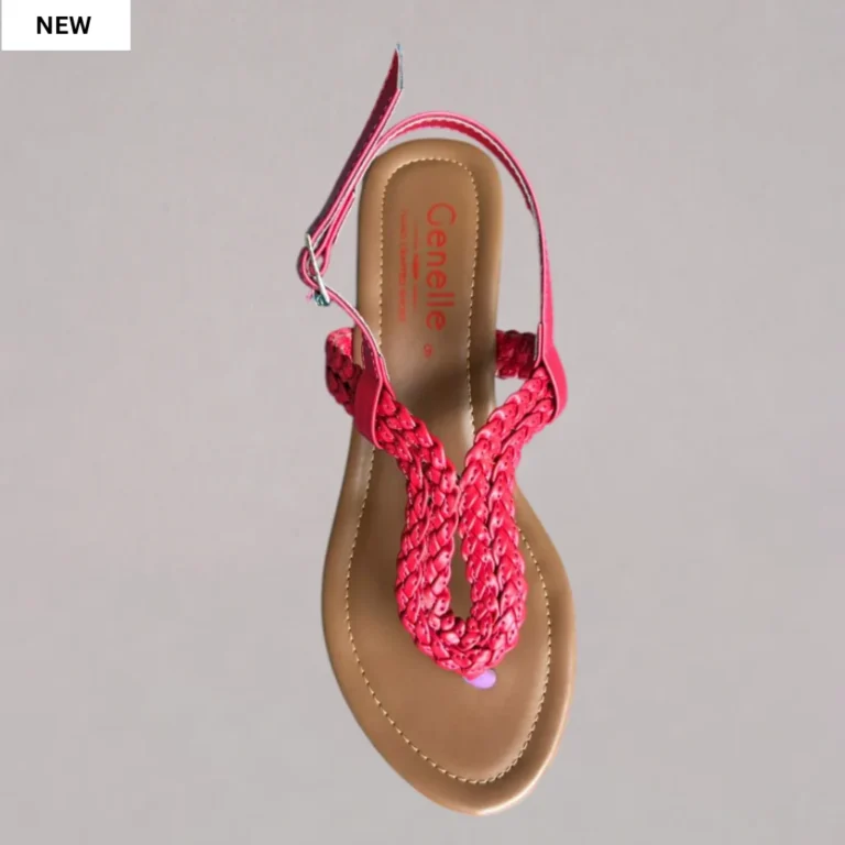 Genelle red Slingback Wedge K346 with elegant handcrafted design and comfortable wedge heel
