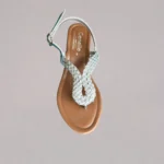 Genelle silver Slingback Wedge K346 with a shimmering finish and elegant wedge profile