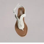 Genelle white Slingback Wedge K346 with a fresh minimalist design and wedge comfort