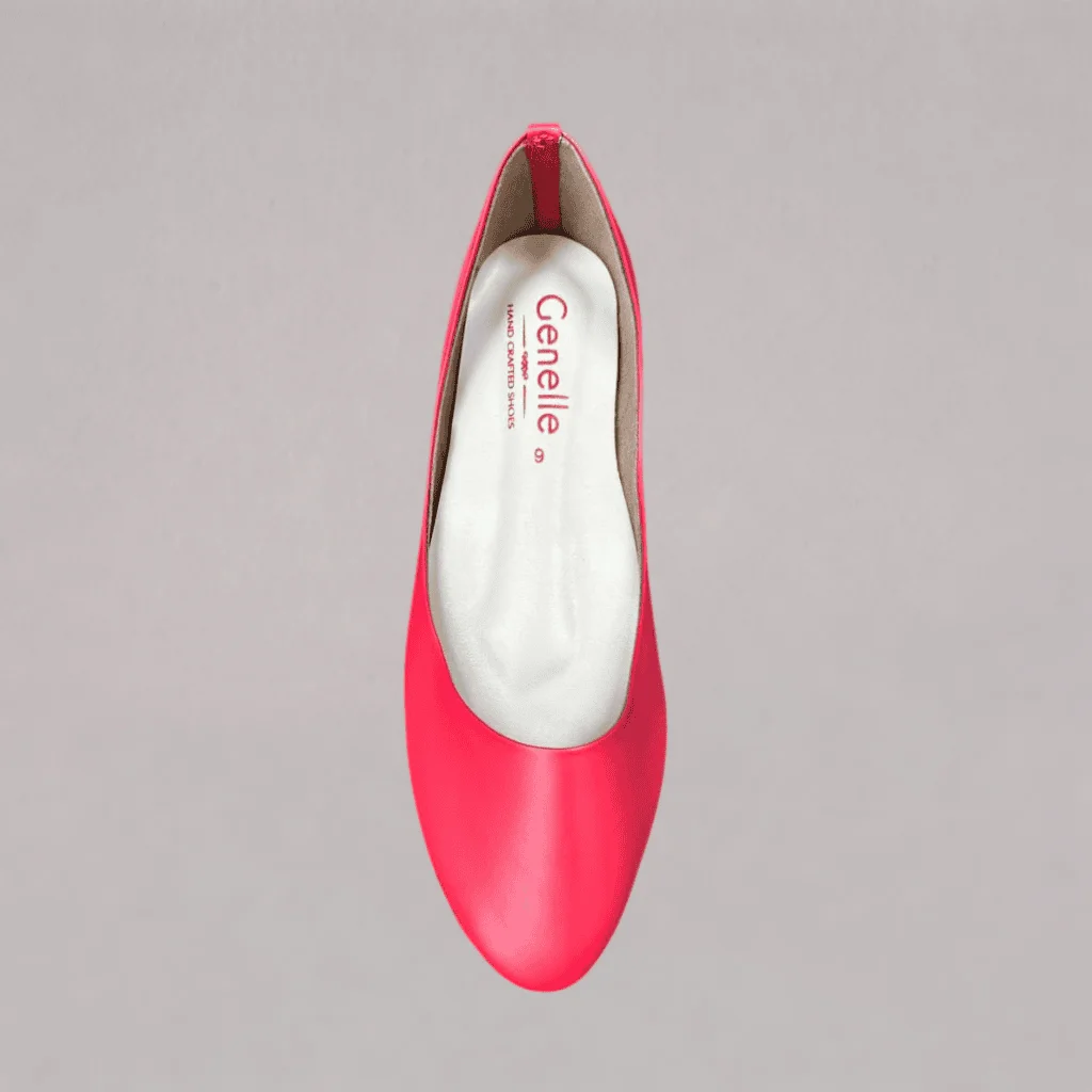 genelle-red-covered-flats-k229 Red covered flats for women with handcrafted comfort and elegant everyday styling