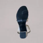 Sole of Beige Slingback Box Heels S/891 showing the footwear base and tread pattern