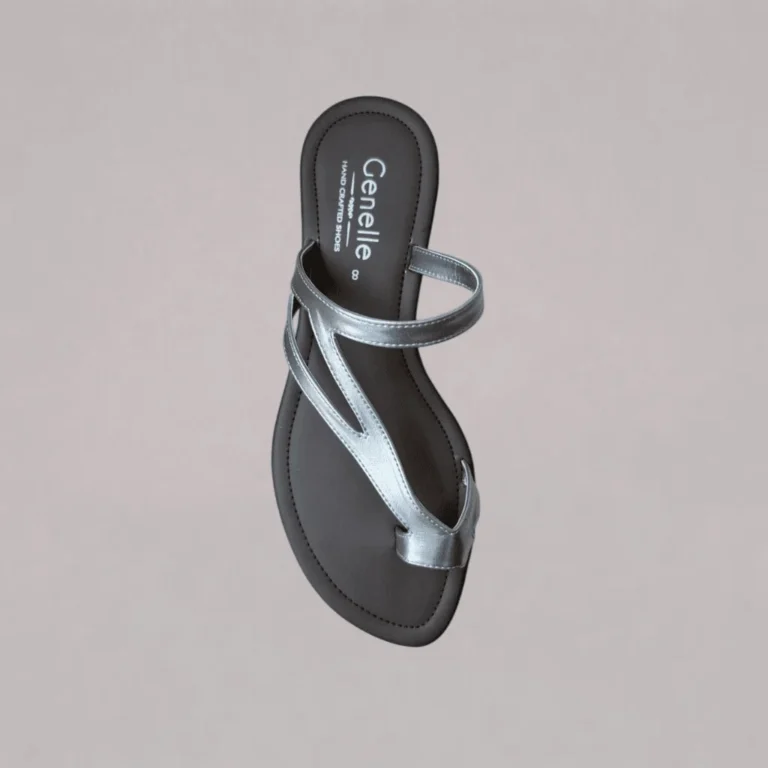 Genelle Silver Slip-on Egg Heel K/639 with a graceful rounded heel design