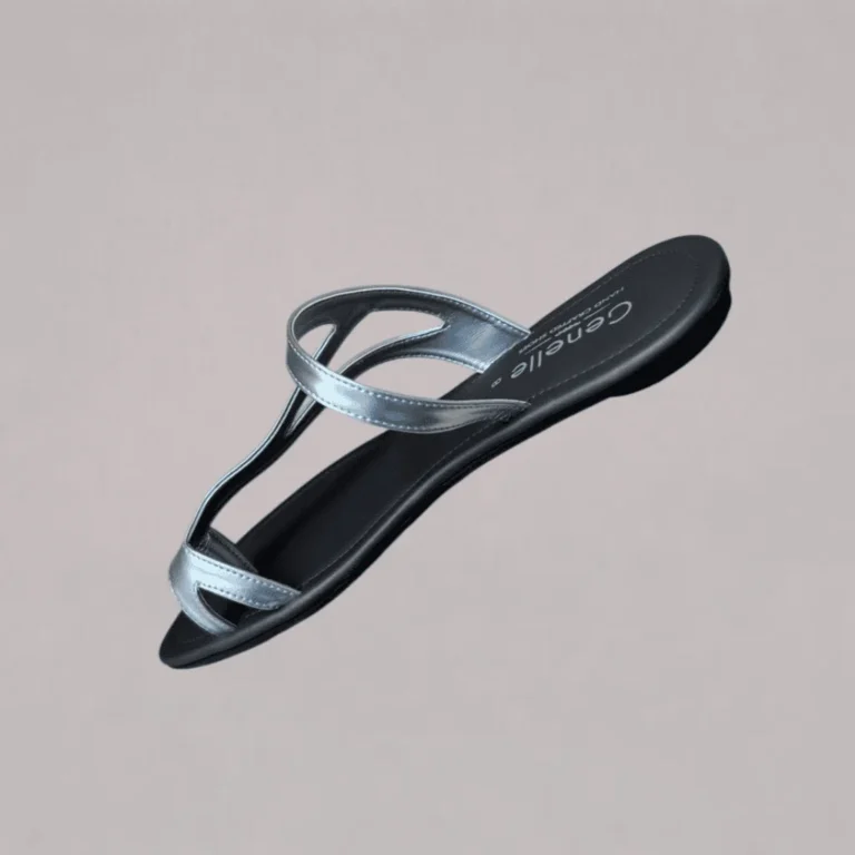 Side profile of Slip-on Egg Heel K/639 by Genelle showing its rounded heel silhouette