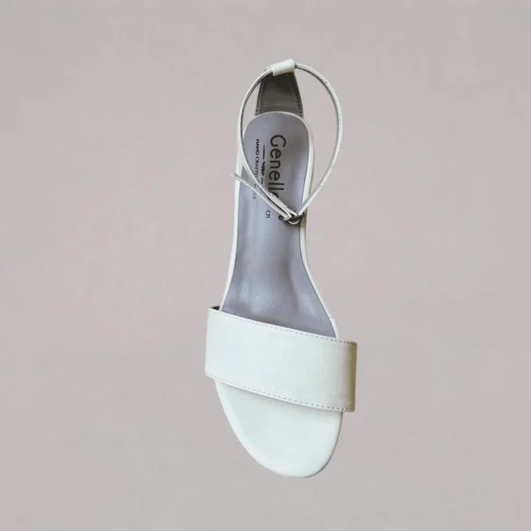 Genelle K/382 White Ankle Strap Heel in Sri Lanka