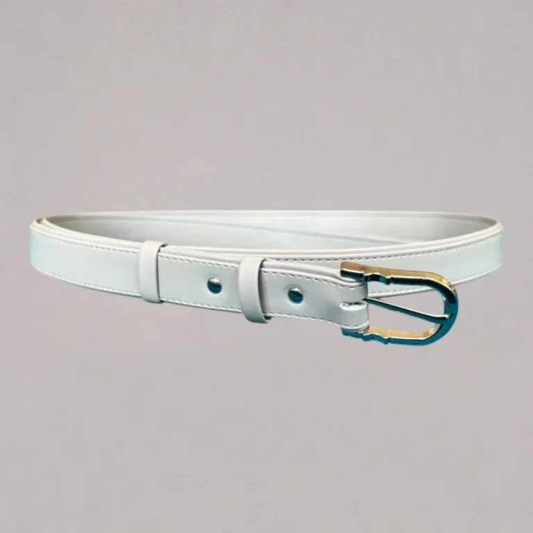 Genelle beige laser pattern belt women with handcrafted detailing