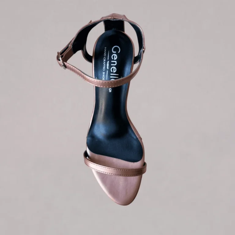 Genelle Brown Bronze Ankle Strap Heel N/990 for women with elegant strap detailing