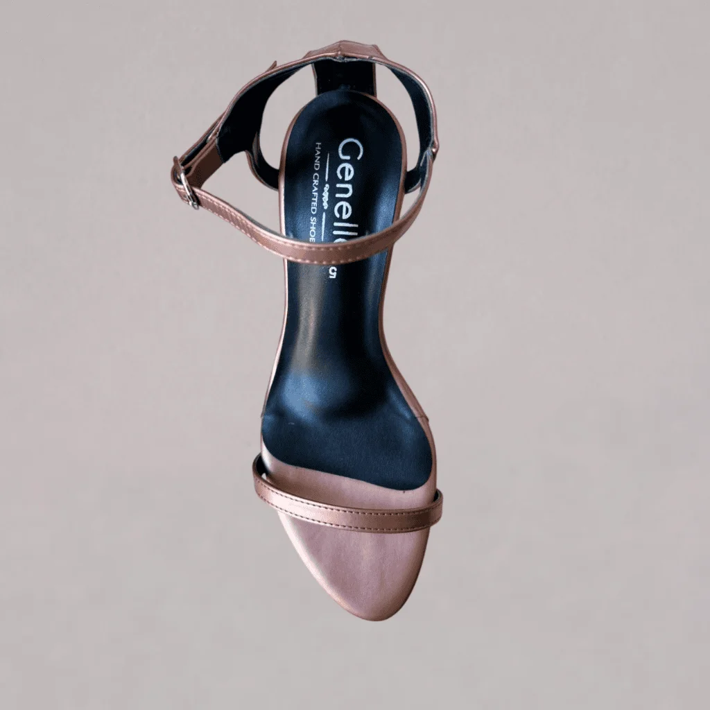 genelle-brown-bronze-ankle-strap-heel-n990 Genelle Brown Bronze Ankle Strap Heel N/990 for women with elegant strap detailing