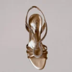 Genelle gold Slingback Heels (S/503) with an elegant pointed silhouette and premium finish