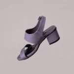Genelle side view of Slingback Box Purple Heels (K/479) showcasing the elegant heel silhouette