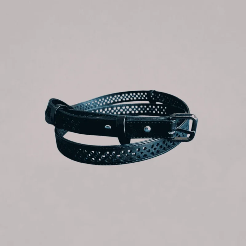 Genelle Laser Cut Belt 1211 black belt for women in Sri Lanka
