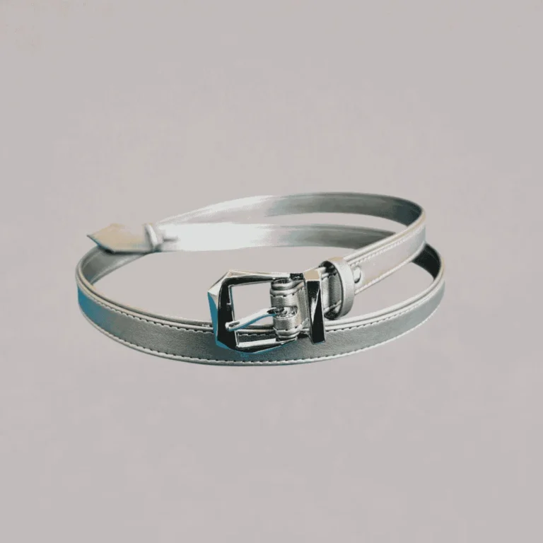 Genelle Plain Belt 1207 pewter ladies belt with a sleek handcrafted finish in Sri Lanka
