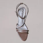 Genelle Tan Ankle Strap Heel (S/686) with a modern heel and elegant silhouette
