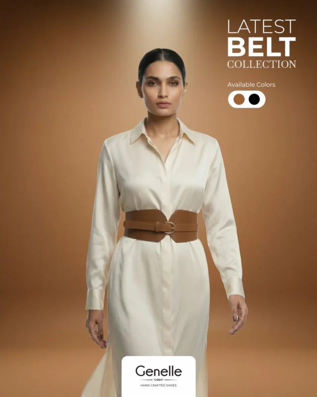Genelle B03 minimalist tan women’s belt handcrafted in Sri Lanka