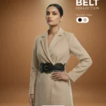 Genelle Laser Cut B01 black designer belt for women in Sri Lanka