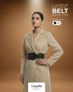 Genelle Laser Cut B01 black designer belt for women in Sri Lanka