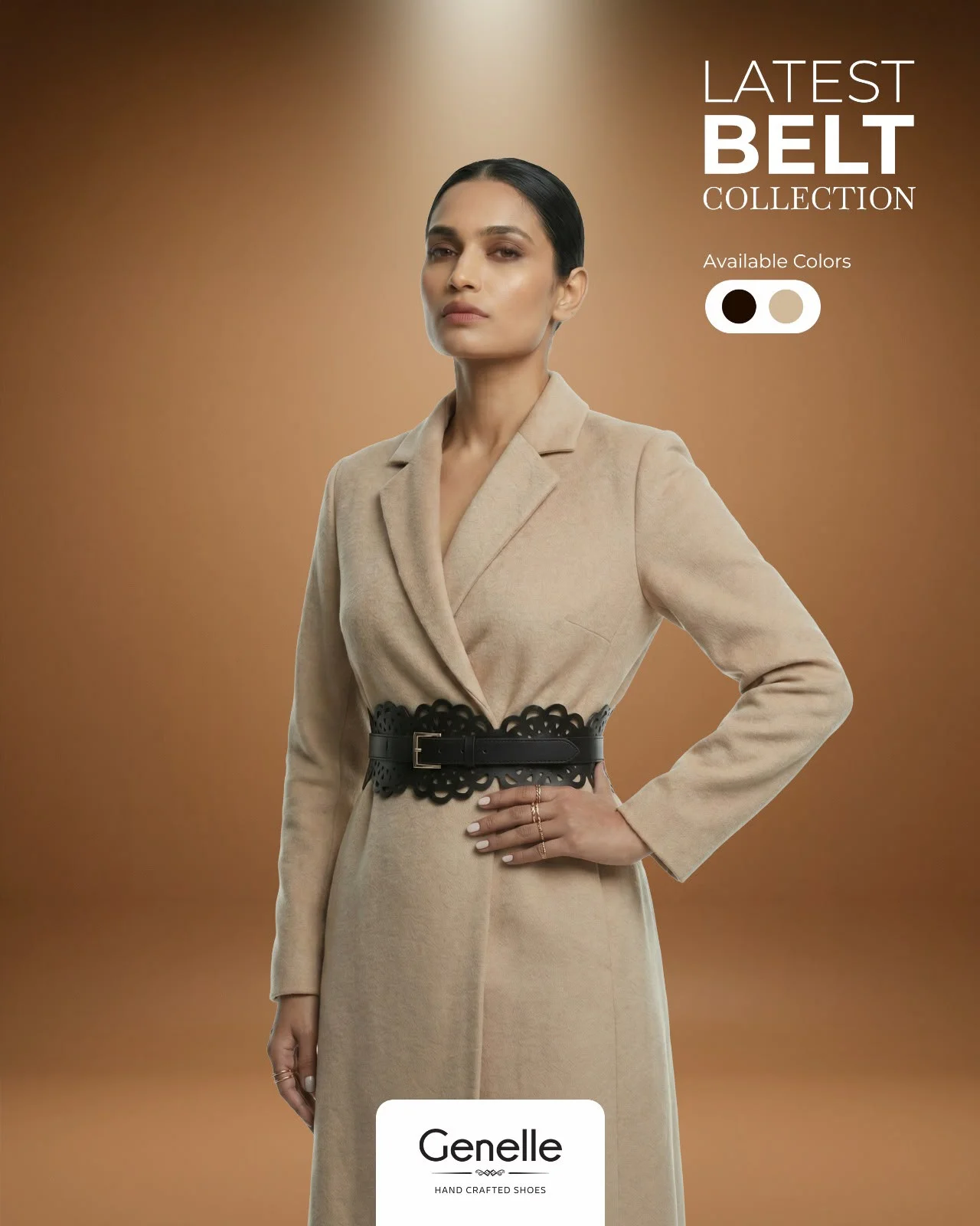 genelle-laser-cut-b01-black-designer-belt Genelle Laser Cut B01 black designer belt for women in Sri Lanka