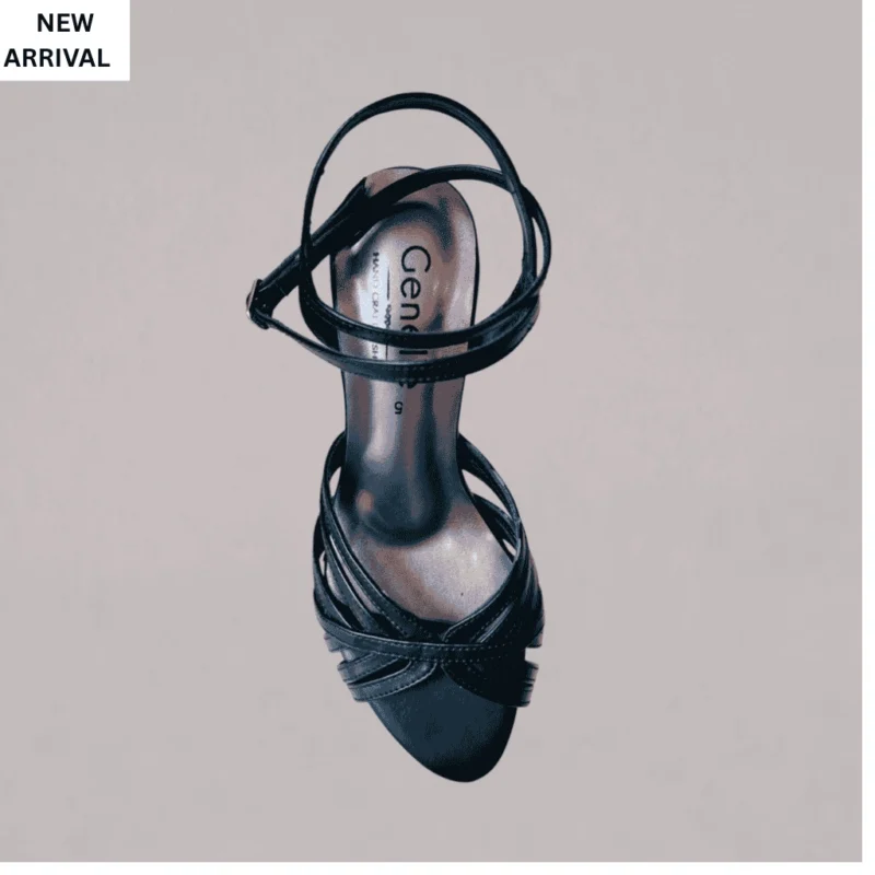 Genelle Black Slingback Heels (S/977) with an elegant pointed design