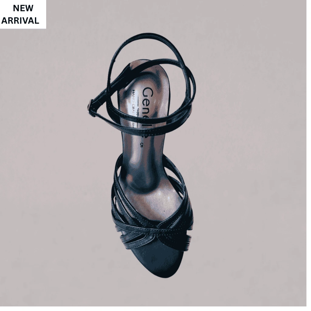 genelle-black-slingback-heels-s977 Genelle Black Slingback Heels (S/977) with an elegant pointed design