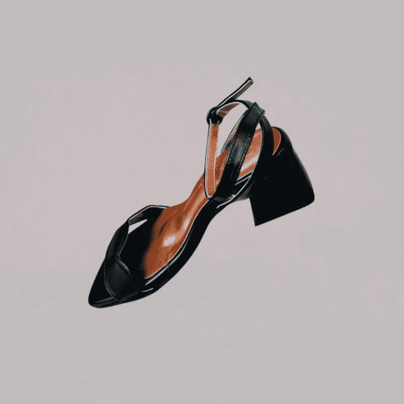 Genelle Box Heel Pumps K/862 side profile showing the heel shape and streamlined design