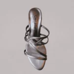 Genelle Pewter Slip-on Box Heel (S/978) with a sophisticated metallic-toned finish